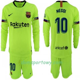 Koszulka FC Barcelona Messi 10 Dziecięcy Wyjazdowe Koszulki Piłkarskie 2018-2019 Długi Rękaw